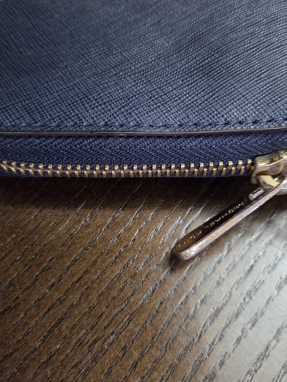 Michael Kors Navy Zip Wristlet Wallet Gold Hardware - Picture 5 of 9